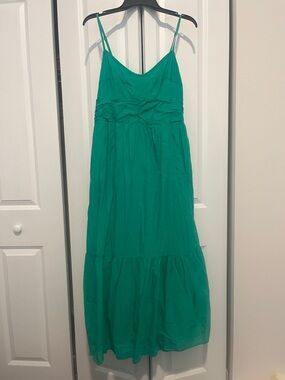 Green Spaghetti Strap Maxi Dress